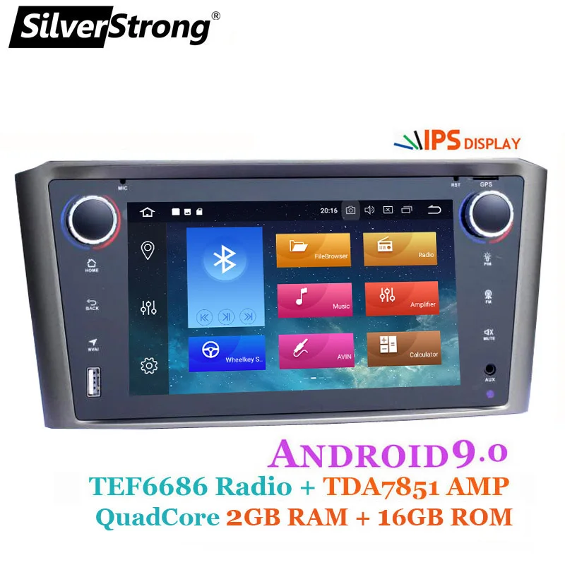 Best SilverStrong Android9.0 Car Radio Navi for TOYOTA Avensis 2din Car Navigation android9.0 2din 4