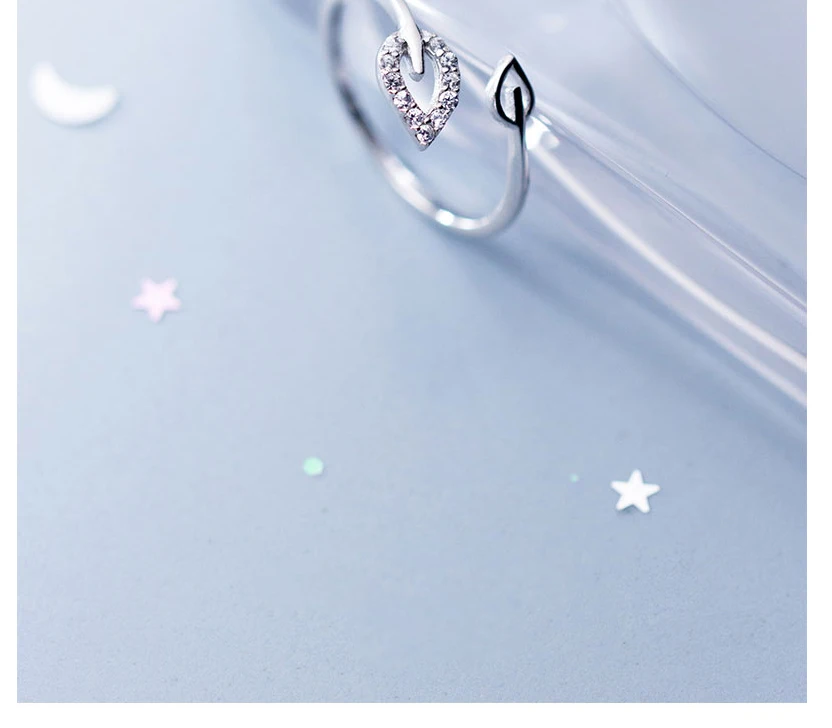 2019 100% 925 Sterling Silver Fashion Jewelry Double Hollow Leaf Round Cubic Zirconia Ring Sizable Girls Kids Xmas Gift Bijoux (12)