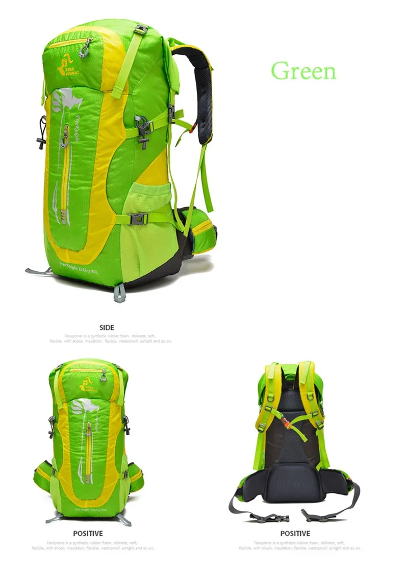 Free Knight 50L Sport Bags Hiking Backpack Waterproof Nylon Women Men Big Capacity Outdoor Mountaineering Travel Backpacks Bag