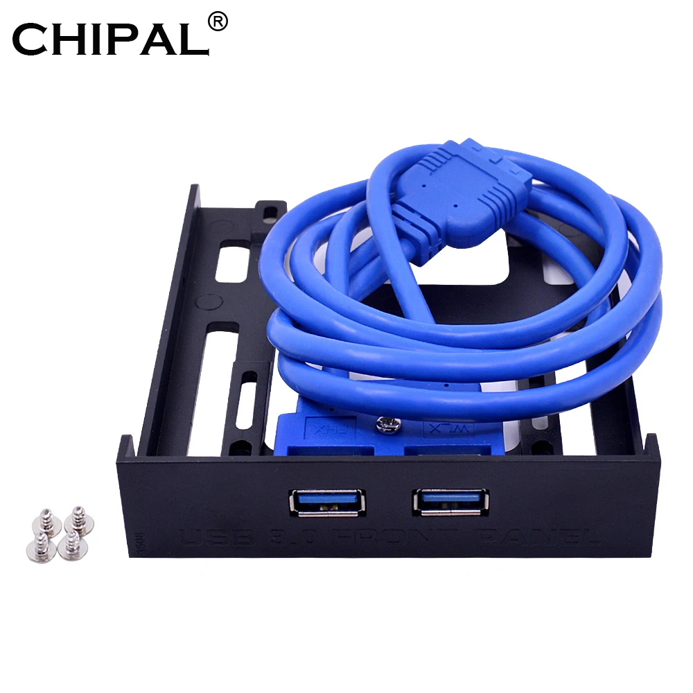 CHIPAL 2 порта USB 3,0 Передняя панель кабель адаптер 5 Гбит/с 20Pin USB3.0 концентратор пластиковый расширительный кронштейн для ПК рабочего стола 3,5 ''ячейка для дискет