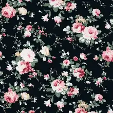Chegam novas Preto subiu 100% Algodão Costura Flores de Tecido Tissus Au Metro DIY Scrapbooking Tissus Material de Patchwork