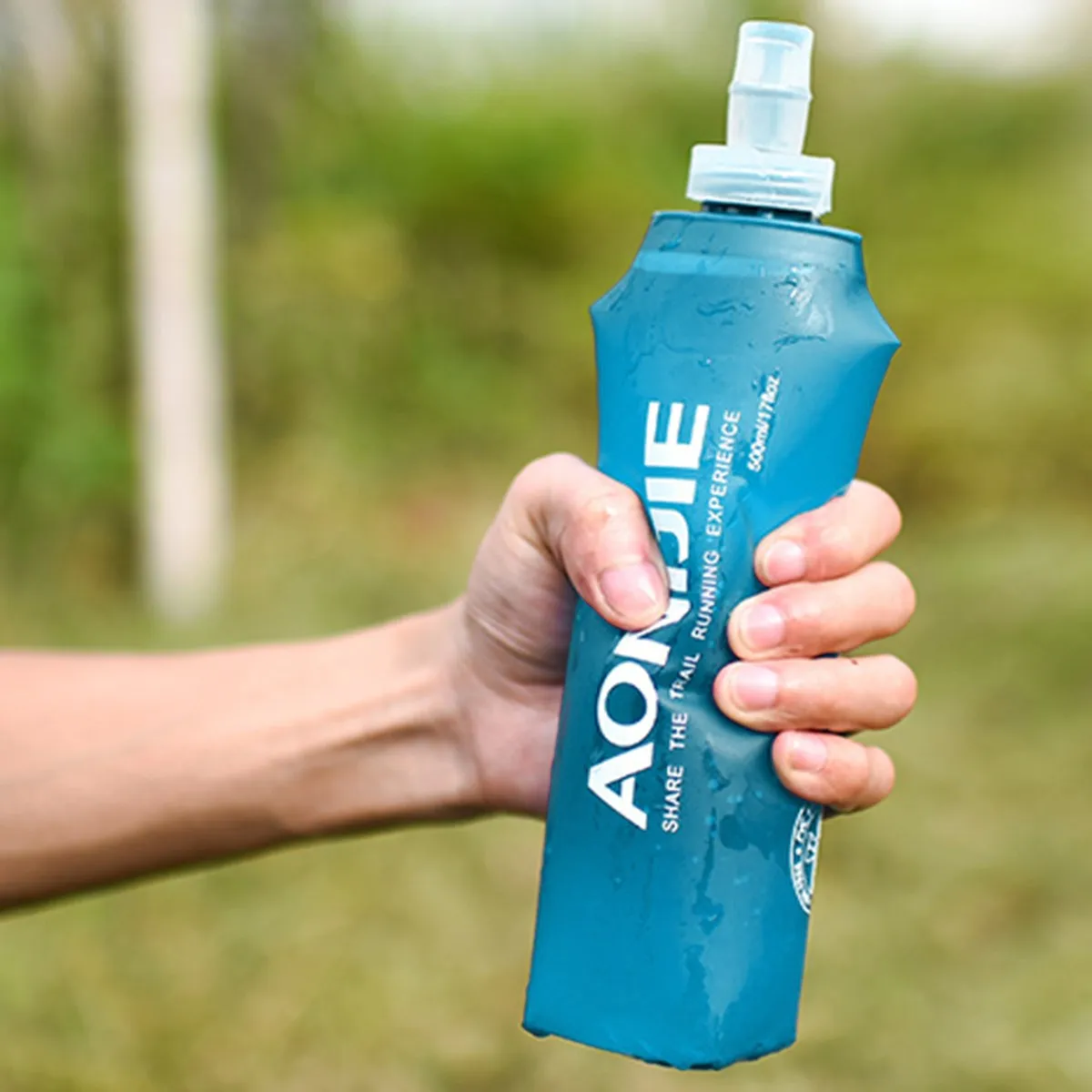

High Quality Foldable Water Bottle 250ML 500ML Blue Outdoor Sport Traveling Running Cycling Kettle Healthy Soft Camping Jug New