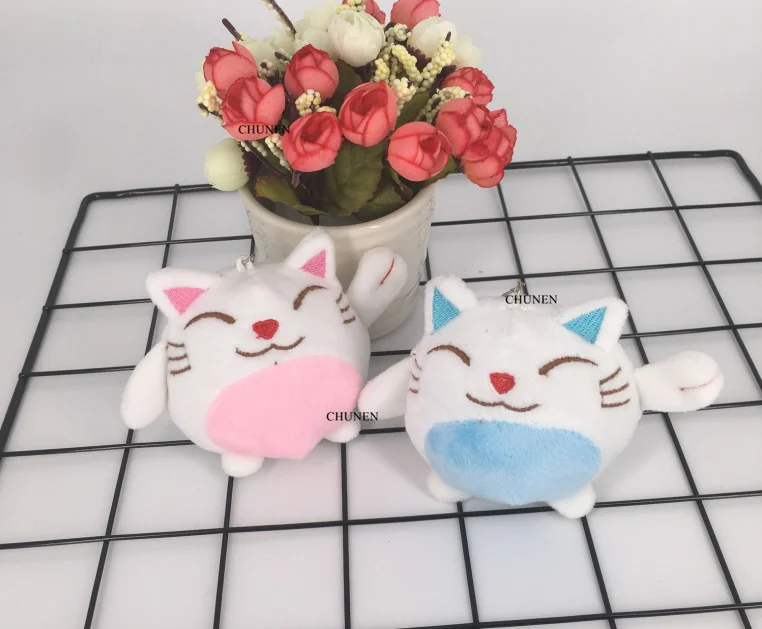 40 шт./партия, 2 цвета, 10 см Lucky CAT игрушки на цепочке для ключей, плюшевые мягкие игрушки, животные куклы