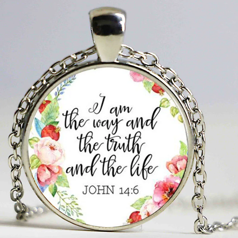 

Jewellry I am the way the truth and the life John 14:6 Christian Quote Necklace Bible Verse Pendant Necklace Gifts