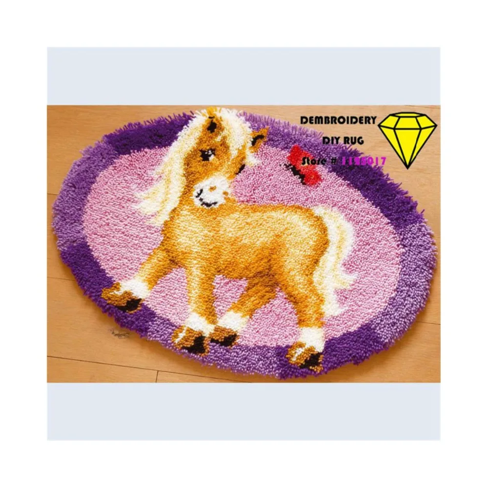 embroidery DIY carpet pictures horse diy carpet rug for Bedroom cross-stitch fabric for sewing