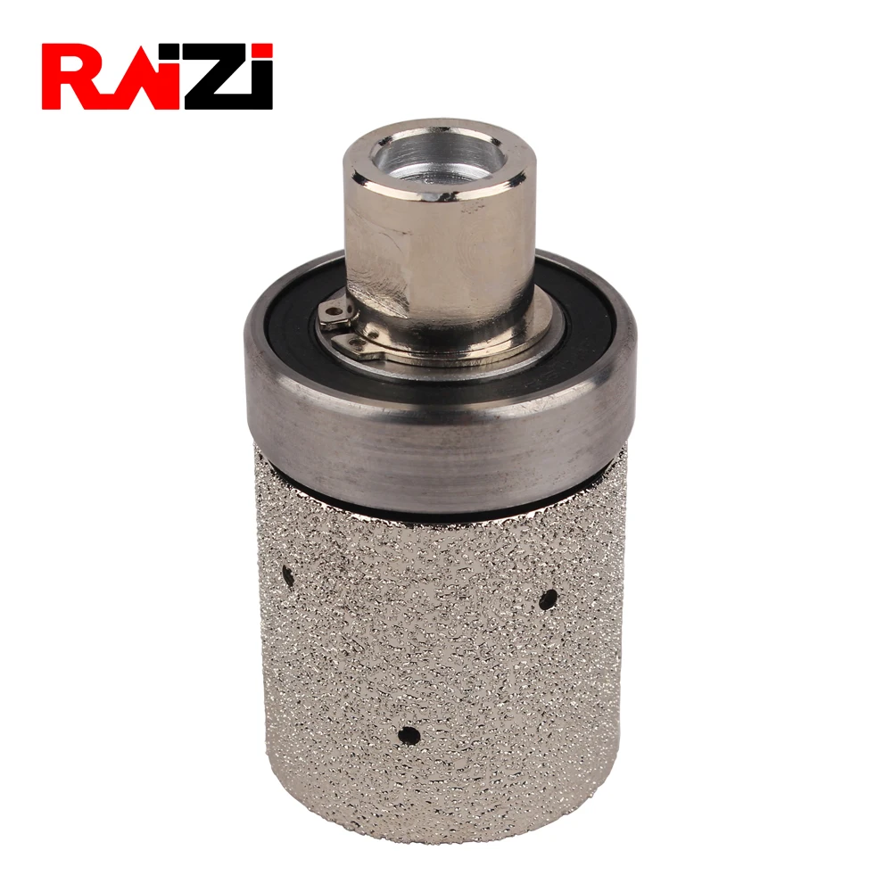 Raizi 2 Inch Vacuum Brazed Diamond Grinding Drum Wheel Coarse Medium Granite Marble Stone Angle Grinder Sink Grinding Wheel