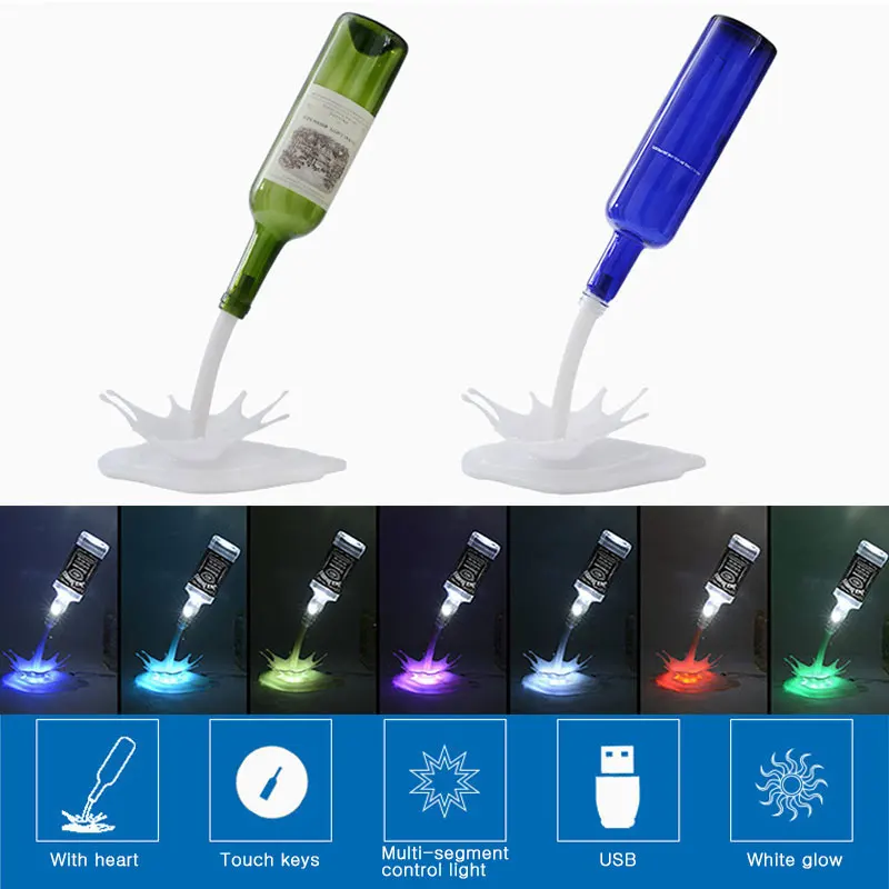 

1PC 3D USB Power Bottle Lamp Bar Party Portable Touch Switch LED Bottle Pour Wine Home Decoration Bedside Lighting Night Light