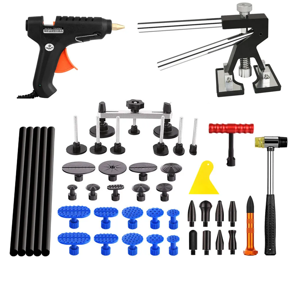 

PDR Tools Paintless Dent Repair Tools Car Hail Damage Repair Tool Hot Melt Glue Sticks Glue Gun Puller Tabs Kit