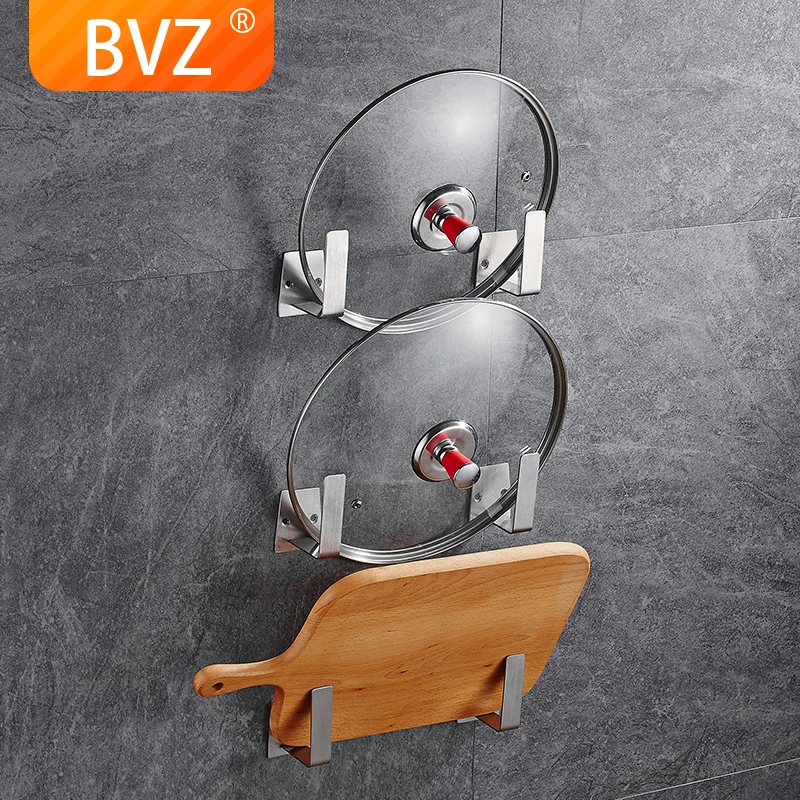

BVZ Punch free Pot Lid Rack Holder Pan Cover Cutting Board Holder Organizer Rack Kitchen Accessories