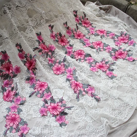 

Size-67*21cm(2pcs/lot) Free Shipping Sew-on Cute Venise Lace Applique Lace Patch for Garment Decoration,Water Soluble Lace