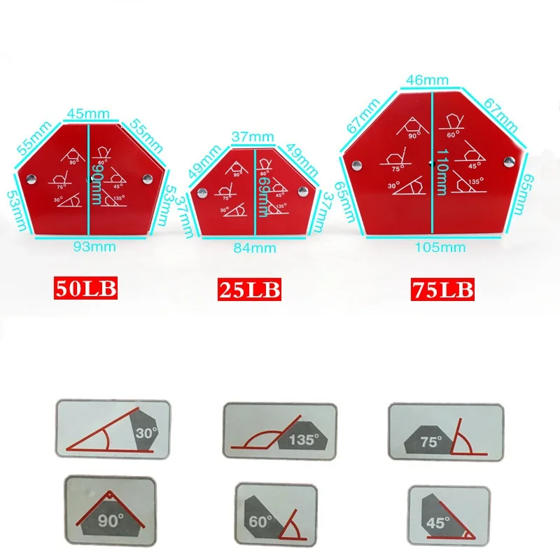 Шестигранный Сварочный позиционер 25LB Магнитный фиксированный угол пайки локатор инструменты без переключателя сварочные аксессуары
