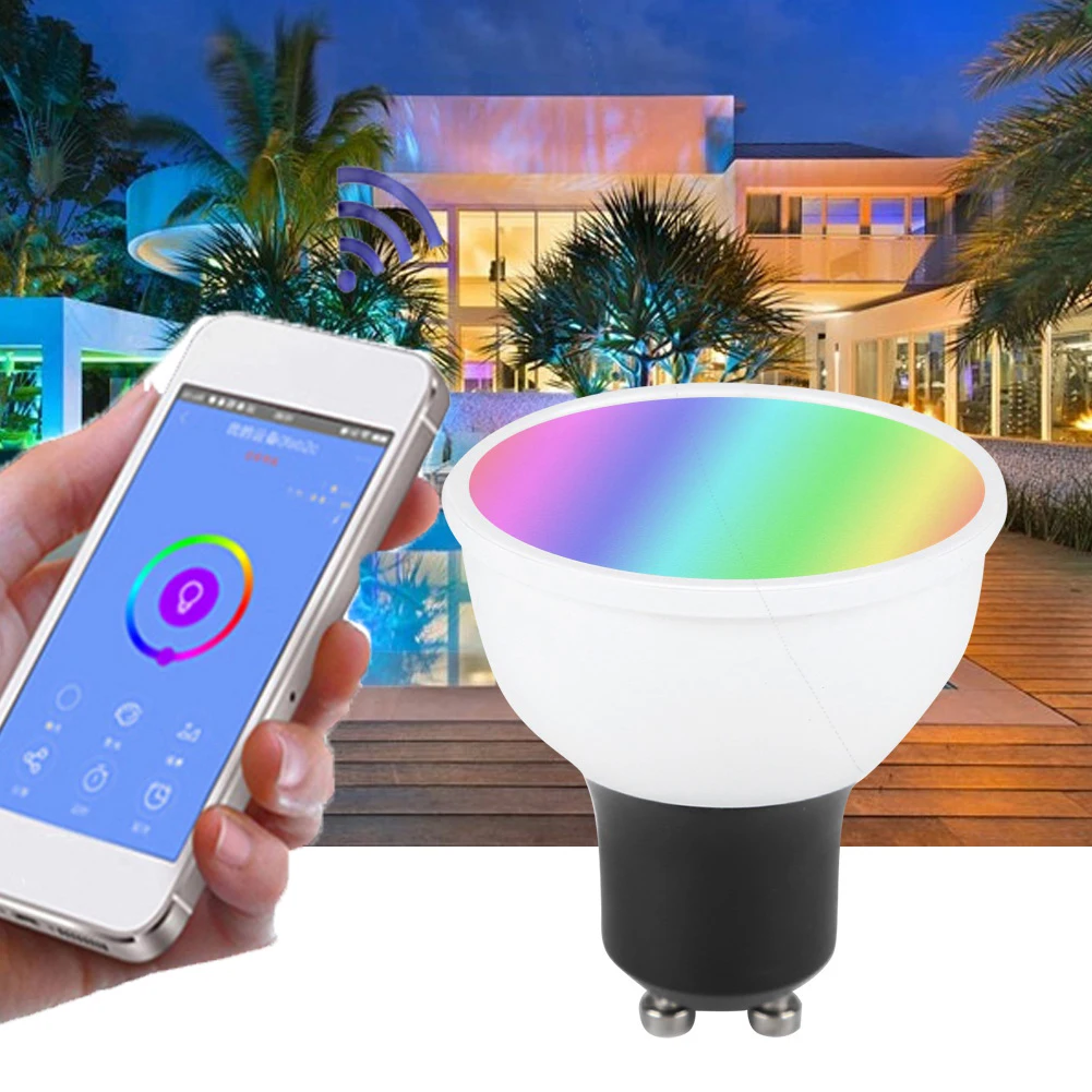 

Led Spotlight Smart wifi Led bulb lamp AC85V-265V RGBW Dimming 6W E27 E26 GU10 Gu5.3 Work With Google Home Smart WIFI Spotlights