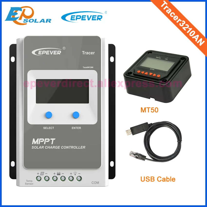 

MPPT 30A EPEVER Solar Battery Charger 12V 24V Solar Regulator LCD Light and Timer Load Control with MT50 EPSOLAR Tracer3210AN