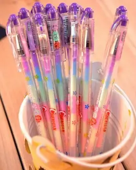 

Party Favors Colorful Wholesale Stationery Crystallise 6 Colors Changing Pilot Gel Ink Pen Fluorescent pen Color Pen