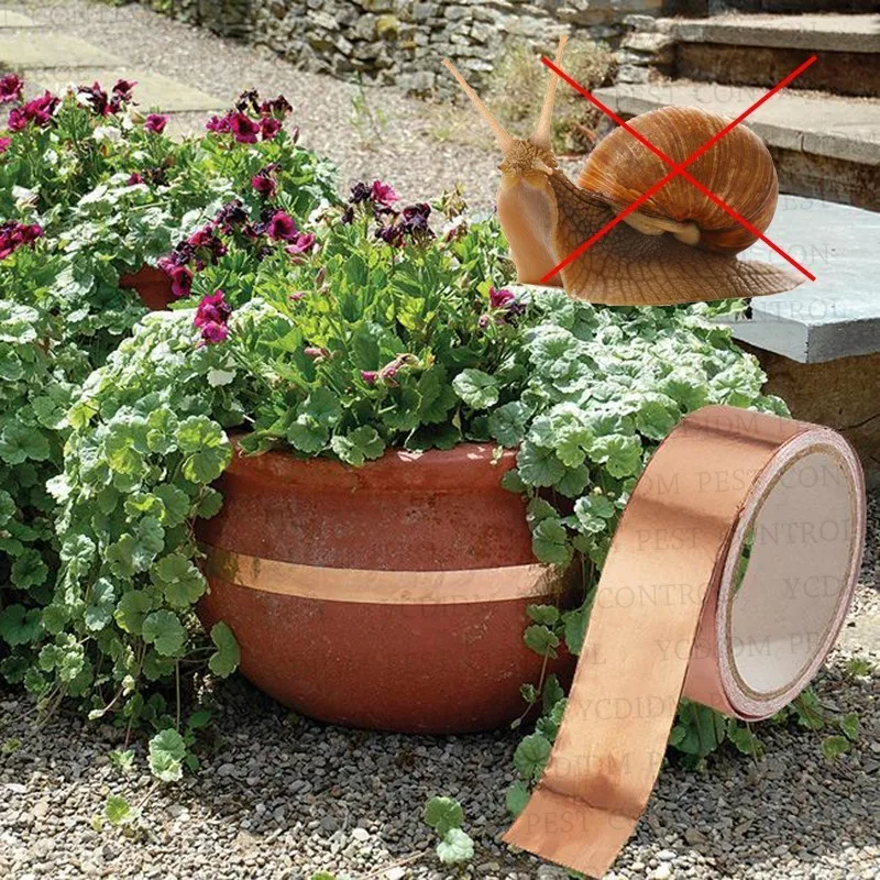 

Roll length 20m Copper Snail slugs physical barrier kill gastropod mollusks Protect pots containers greenhouse insect killer