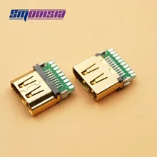 Smonisia 10PCS HDMI A Type PCB Board Bond Wires Seals HD HDMI Socket Connector Female Seat