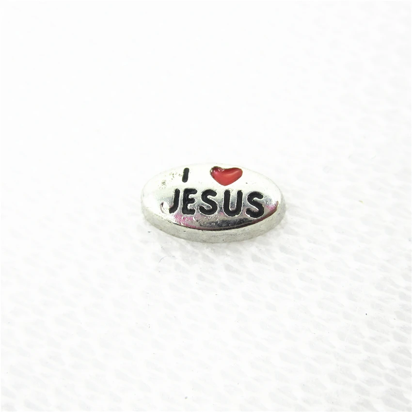 

20pcs/lot Hot Selling I love Jesus Floating Charms Living Glass Memory Floating Lockets DIY Jewelry Charms