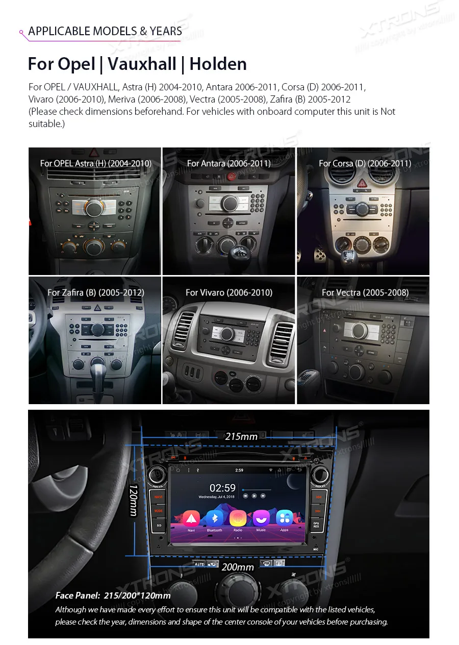 Excellent 7" Android 8.1 Oreo OS Car DVD GPS Radio for Opel/Vauxhall/Holden Astra (H) 2004-2010 & Vivaro 2006-2010 & Meriva 2006-2008 3
