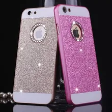 luxury Rhinestone case for apple iphone 5s glitter pink PC cover font b mobile b font