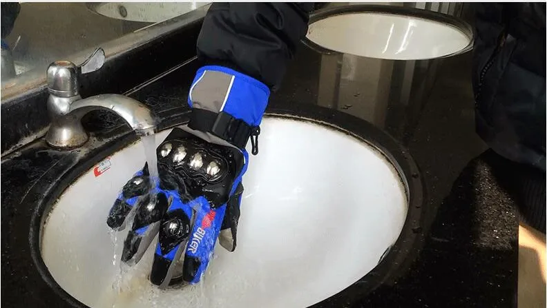 Мотоциклетные спортивные зимние перчатки мужские мотоциклетные гоночные перчатки с сенсорным экраном из нержавеющей стали водонепроницаемые перчатки для езды на мотокроссе luva