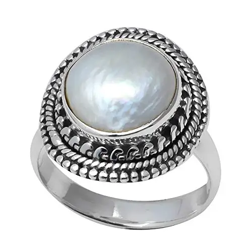 

Genuine Biwa Pearl Ring 925 Sterling Silver,USA Size :7, 2SR0295