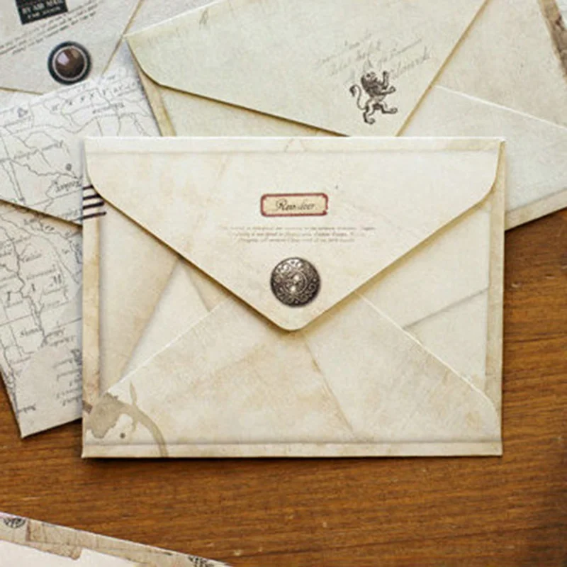 

12Pcs/Set Vintage Small Mini Kraft Paper Window Envelopes Wedding Invitation Envelope Gift Envelope 72*95mm