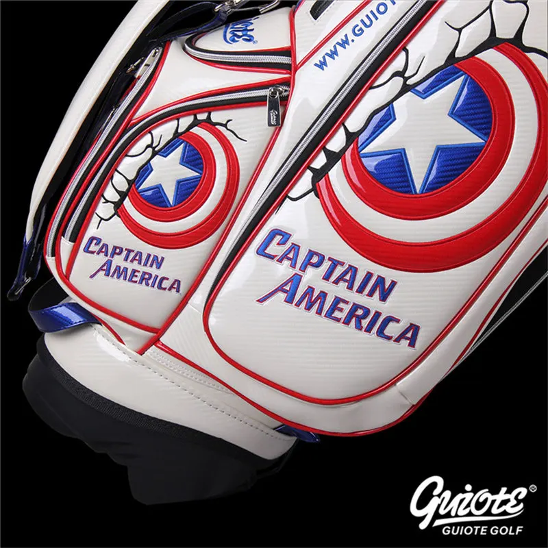 Сумка-подставка для гольфа Капитан Америка из искусственной кожи сумка для гольфа с вышитым дождем 8-way " размер для мужчин и женщин