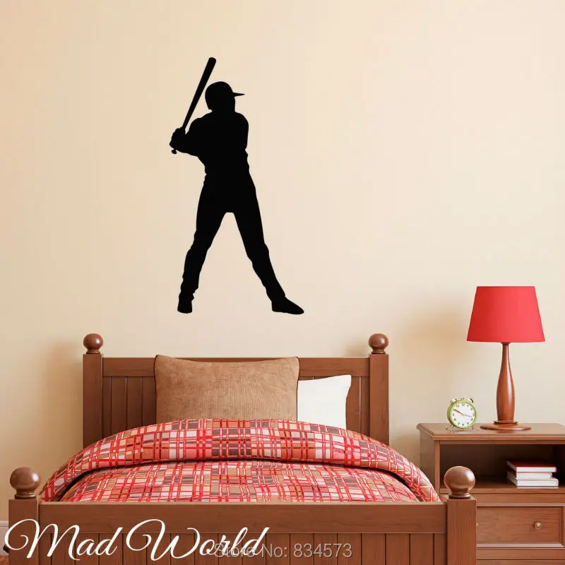 Безумный Мир-Бейсболист Спорт Wall Art Наклейки Наклейка Главная DIY Украшения