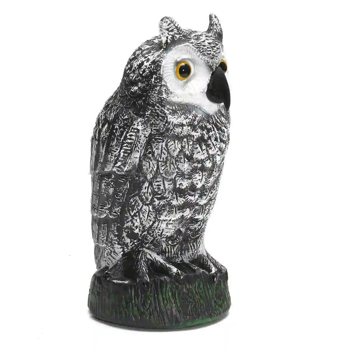 Hunting Lifelike Fake Standing Owl Bird Shooting Decoys Deterrent Repeller Home Garden Decor Ornaments 3D Eyes
