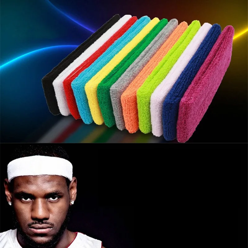

Sports Headband Men Women Running Yoga Pilates Basketball GYM Hair Bands Cotton Sweat Stretch Turban Elasticity Headbands