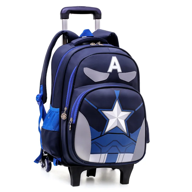 

waterproof Removable Children School Bags with 2/3 Wheels boys cartoon Trolley Backpack Kids Wheeled Bag Bookbag travel Mochila