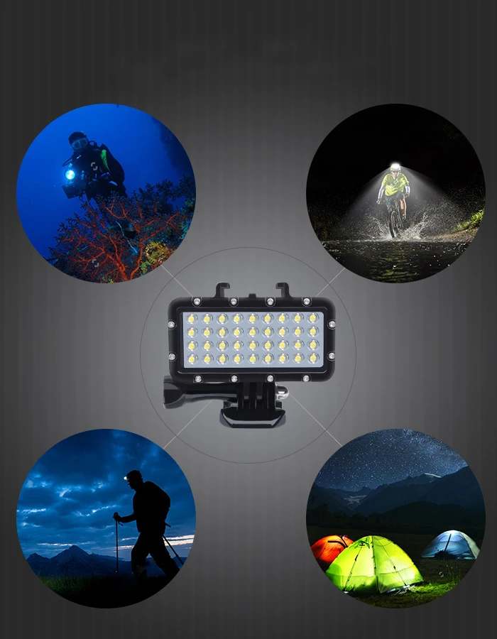 45M Waterproof LED light Underwater Light Diving+1600mAh Battery For GoPro Hero 6 5 3 4 Session Xiaomi Yi Mijia 4K sjcam SJ9000 (10)