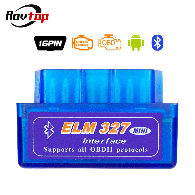 Rovtop мини ELM327 V2.1 Bluetooth OBD2 Авто кодовый считыватель сканирующий инструмент ELM 327 Автомобильный диагностический сканер для андроид Symbian Z2