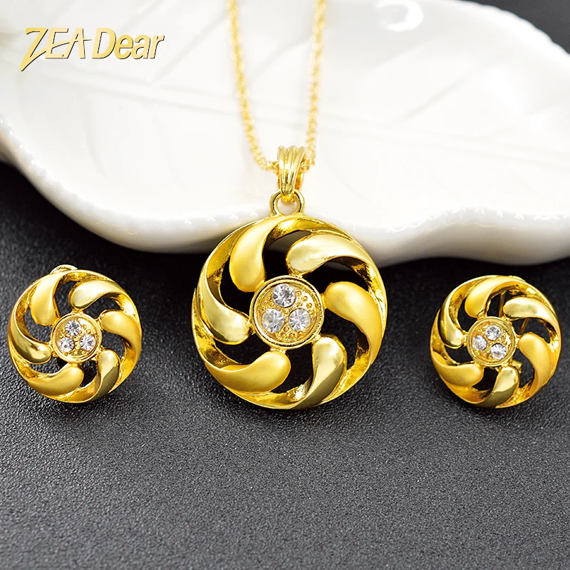 ZEADear Jewelry Wedding Round Sets For Women Earrings Necklace Pendant Cubic Zirconia Anniversary | Украшения и аксессуары