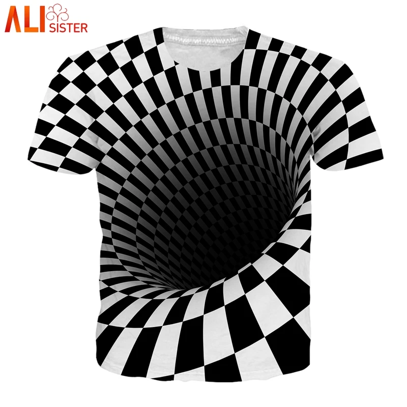 Alisister Vortex 3D T-Shirt: Whirlpool Print for Men and Women, Funny Summer Top for Hip Hop Streetwear image 4