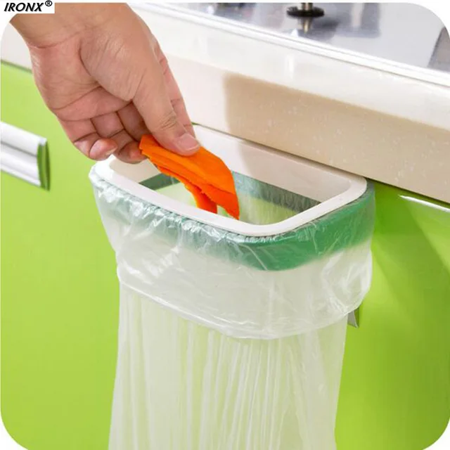 Cheap 1PC Solid Hanging Kitchen Cabinet Cupboard Door Back Stand Trash Rack Style Storage Garbage Bags Vovotrade D45