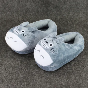 

11" 28cm Cartoon Anime My Neighbor Totoro Plush Slipper Soft Stuffed Indoor Shoes Cat Bus Shoes