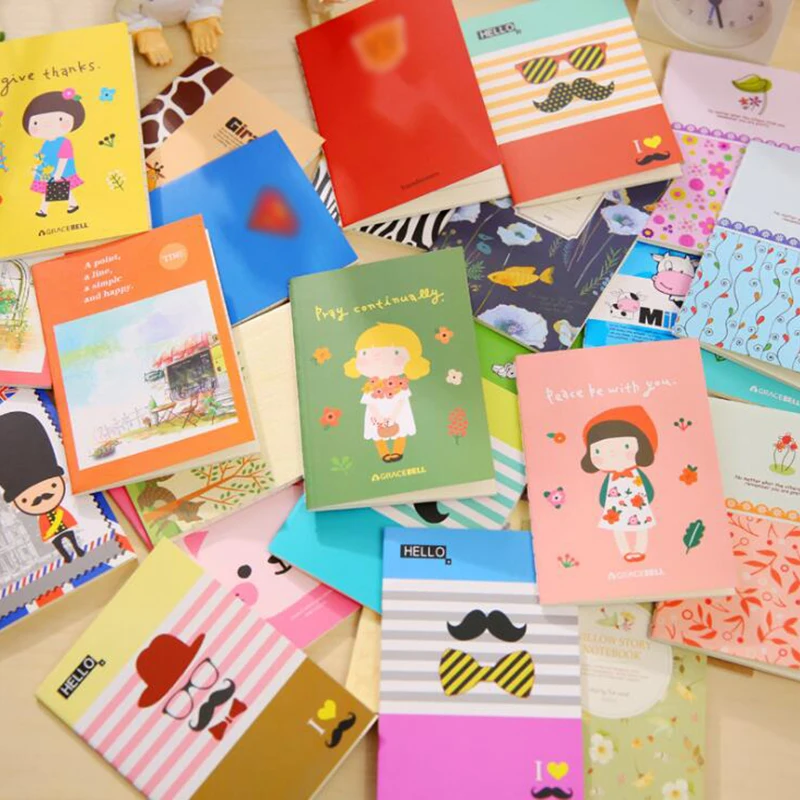 

6Pcs Portable Notepad Cartoon Candy Color Notebook Book Office Stationery Diary Planner Notepad School Student Gift