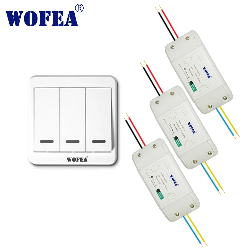 

wofea Bed Room Lamp LED Bulb AC 110V- 220V Wall Transmitter Wireless Light Switch Remote control switch