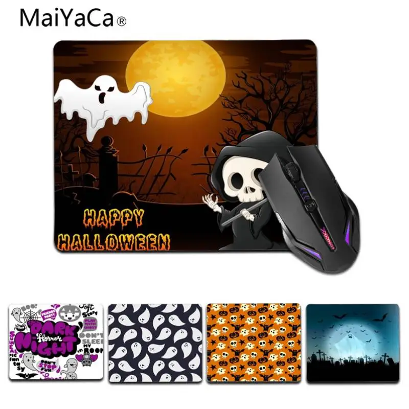 MaiYaCa High Quality Halloween ghost Customized laptop Gaming small mouse pad Size for 180x220x2mm 250x290x2mm Small Mousepad