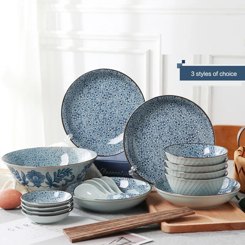 

New Arrival Japanese-style Creative Underglaze Color Ceramic Home Dishes Tableware Set Steak Dish Western Dish Dessert Plate