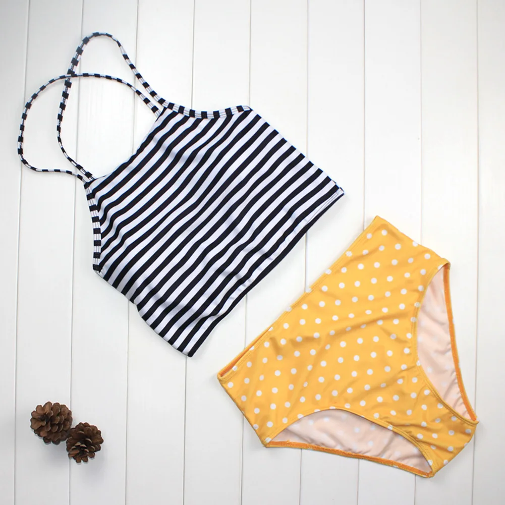 

2019 Women's Bikinis Set High Waist Swimsuit Bathing Suit Beach Wear Summer beach bikini swimsuit with shoulder straps