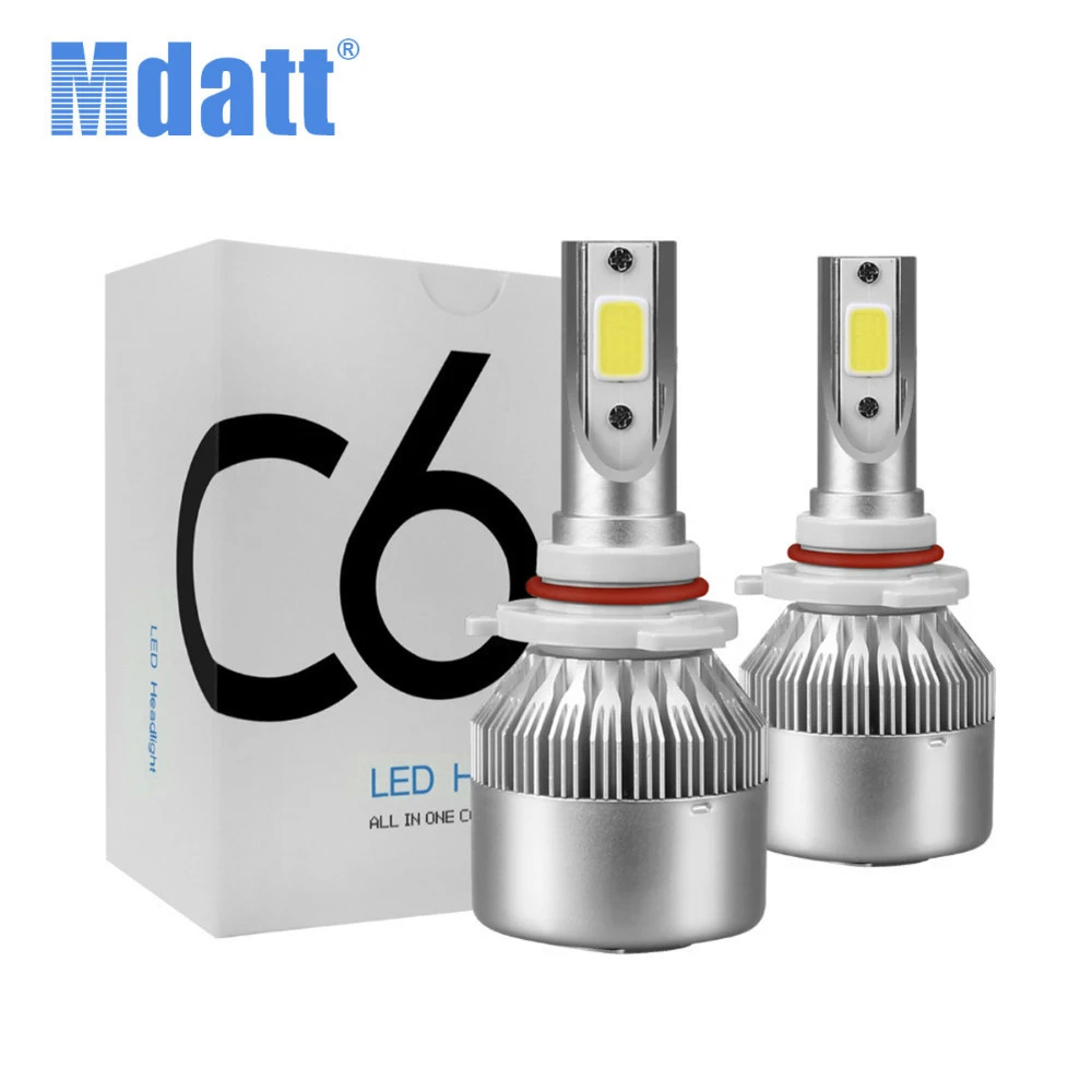 Mdatt bombillas Led para faros delanteros de coche, luces antiniebla de 12v, 80w, 8000lm, H7, H11, H4, C6, H1, H9, 9005/HB3, 9006/HB4|Bombillas (LED) faros delanteros| -