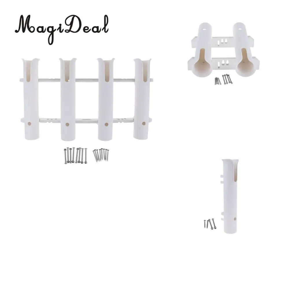 MagiDeal Marine Boat Yacht Vertical Fishing Rod Holder Rack Pole Rest Support 1/2/4 Tube for Kayaking Fishing Boating Accessory