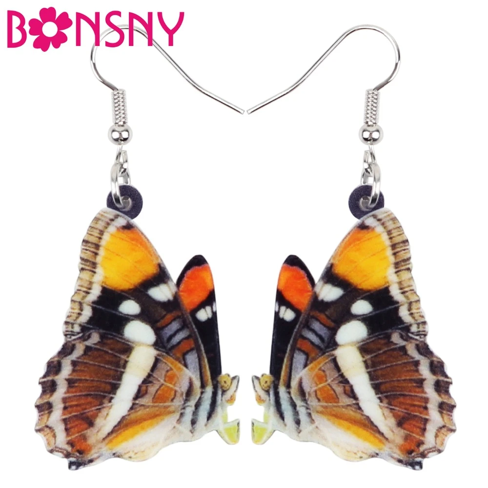 Acrylic Floral Butterfly Earrings Big Dangle Drop Insect Jewelry For Women Gifts