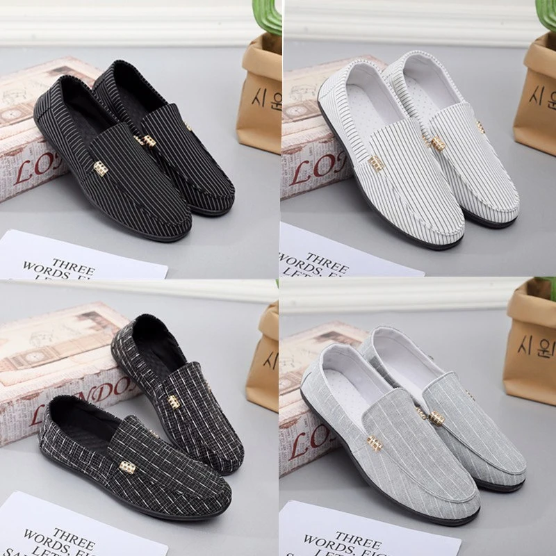 Spring Summer Men Loafers Shoes Light Casual Canvas Breathable Comfortable Flat Footwear Fashion Driving Male | Обувь