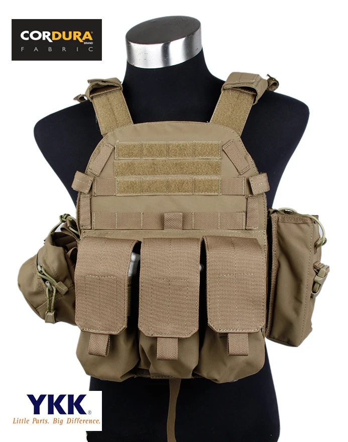 

6094 Plate Carrier Tactical Vest Coyote Brown Set Cordura Fabrics Vest(STG050394)