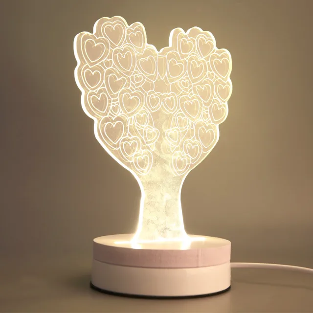 New Unique Heart Tree Transpa Led Modern Nightlight Touch Table New Unique Heart Tree Transpa Led Modern Nightlight Touch Table Desktop Lamp S
