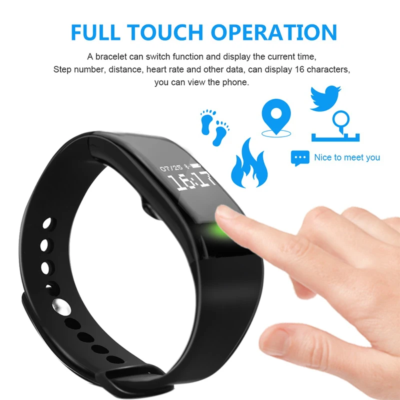 Sanwo Bluetooth Smart Wristbands Sleep Heart Rate Fitness Tracker Activity Wristband Sports Bracelet