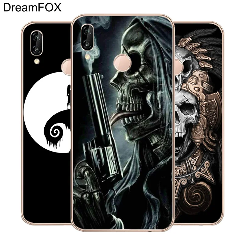 DREAMFOX M452 Death Bone Science Soft TPU Silicone Case Cover For Huawei Honor 6A 6C 7X 9 10 P20 P30 Lite Pro P Smart 2019 |